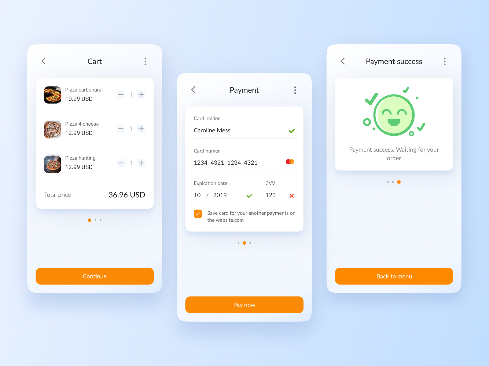 Payment page by Valeriya Pohil on Dribbble