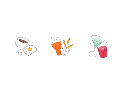 Food icon adobe illustrator beer breakfast coctail coffee cup food food delivery icons illustration isometry lineart minimal perspective service simple