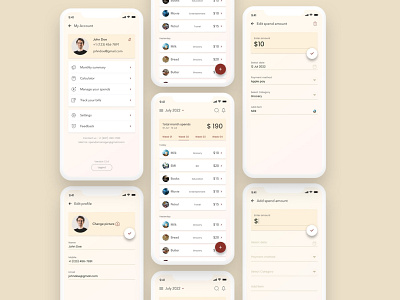 Expense Manager App Screens 006 android app clean dailyui dashboard design expense finance icons illustration ios manager money monthly profile settings test states text fields ux weekly