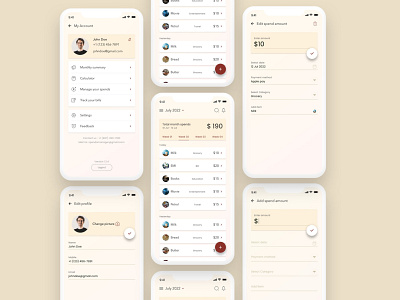 Expense Manager App Screens