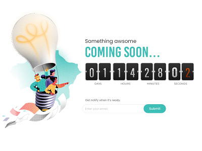 Countdown Timer 014 attractive clean clear coming soon construction daily ui design email graphuc illustration launching soon new peacock green simple text field timer ui ux website