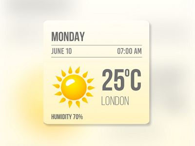 Weather Widget 037 android clean dailyui design fresh yellow graphic design ios mansoon moon place time rainy simple sun sunny ui ux weather widget winter