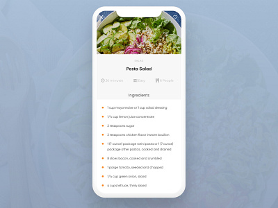 Recipe 040 android app branding clean dailyui design food illustration ingredient ios like logo mobile recipe share simple ui ux vlog