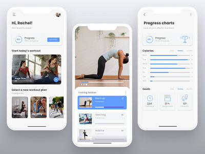 Workout Tracker blue calories clean fit fitness gym healthy height images menu path process profile progress steps strong video weight workout tracker yoga