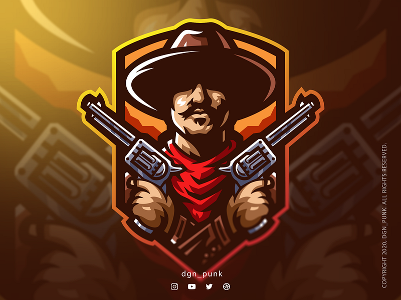 Wild west cowboy esports logo by Dgn Punk on Dribbble