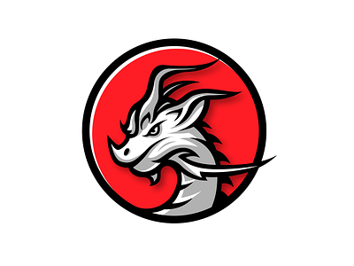 Dragon concept logo app badge brand branding character design flatdesign game icon identity illustration logo logos mark mascot sport sports sports logo typography ui
