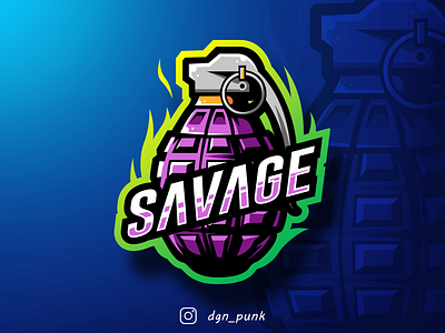Savage Grenade Logo (client work) animation app badge brand branding character game icon identity illustration logo mark mascot minimal sport typography ui ux web