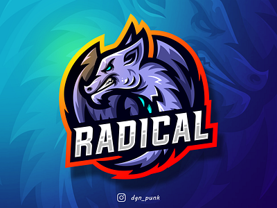 Dragon logo made for a client called Radical badge brand branding character icon logo logos mascot sport ui