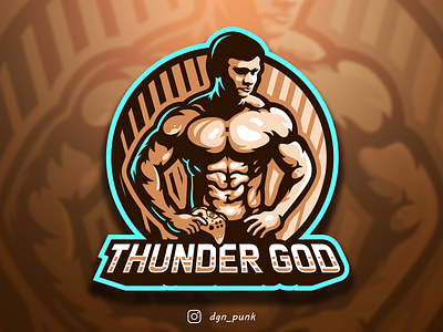 Thunder god gaming logo character design game icon illustration logo logos mascot sport ui