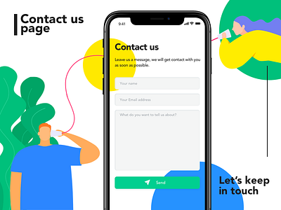 Daily UI 028-Contact Us 028 app call contact contact us dailyui illustration keep in touch ui
