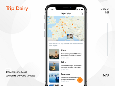 Daily UI 029-MAP 029 app dailyui dairy design map trip trip dairy ui