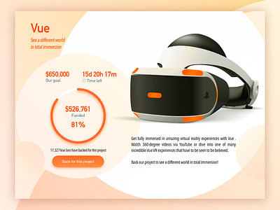 #Daily UI 032-Crowdfunding Campaign 032 crowdfunding campaign dailyui ui vr vr glass web