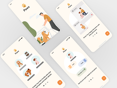 Pet Care Application design mobile pet app pet care ui