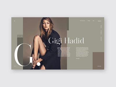 Vogue - Gigi Hadid design fashion fashion website golden ratio grid grid grid design grid layout magazine type typography ui ui designer uidesign ux vogue web design