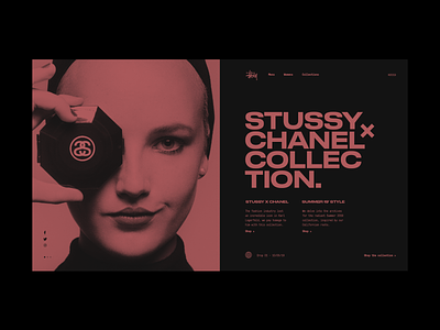 Stussy x Chanel chanel e commerce fashion fashion website grid design landing page minimal minimal web design minimal website shop skate shop store store design streetwear stussy typography ui ui design ux web design