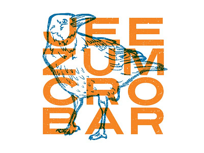 Jeezum Crowbar art bird blue crow nature orange overprint poster print screenprint