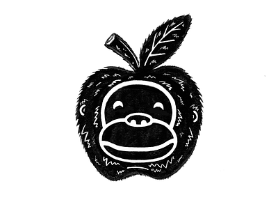 Gorilla Apple apple gorilla illustration