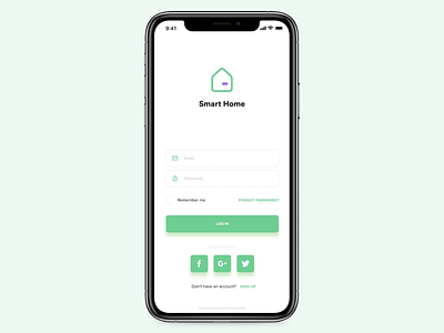 Hello Dribbble. Here is my first shot! Smart home app for iOS. animation app clean design dribbble invite giveaway first shot flat home app invite ios login material icons minimal mobile app design principle principle app smart home ui ux white
