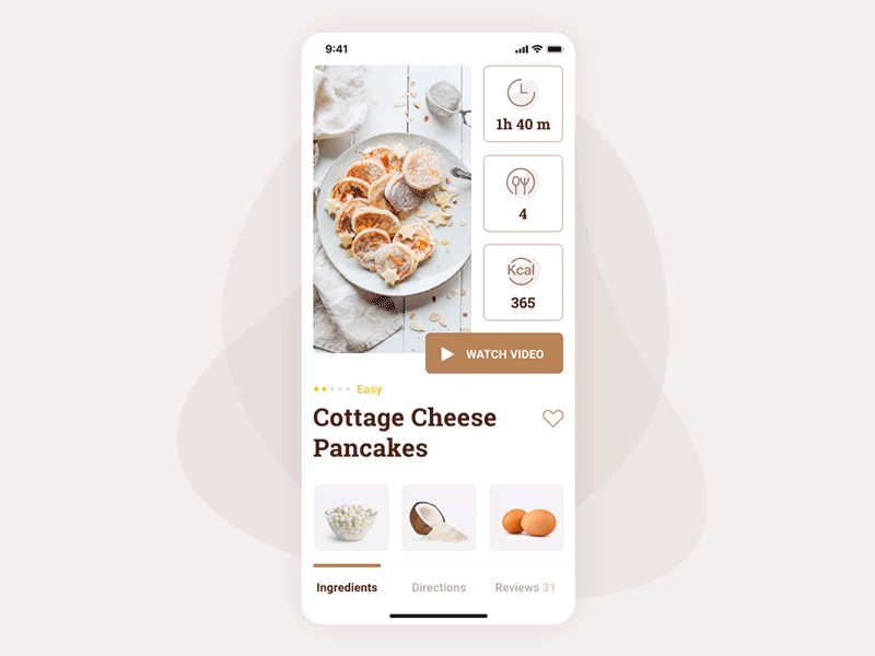 Recipe app concept 2019 animation app mobie motion recipe trend typogaphy ui uiux