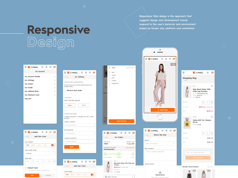 E-Commerce Web Responsive Design 2018 trends animation concept ecommence fashion app motion responsive ui uiux webdesign website