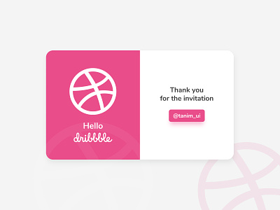 Hello Dribbble - Thank you card card design cards ui design icon thankyou typography web