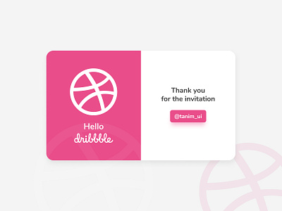 Hello Dribbble - Thank you card card design cards ui design icon thankyou typography web