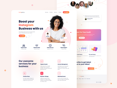 Instagram Marketing Agency Landing Page Design