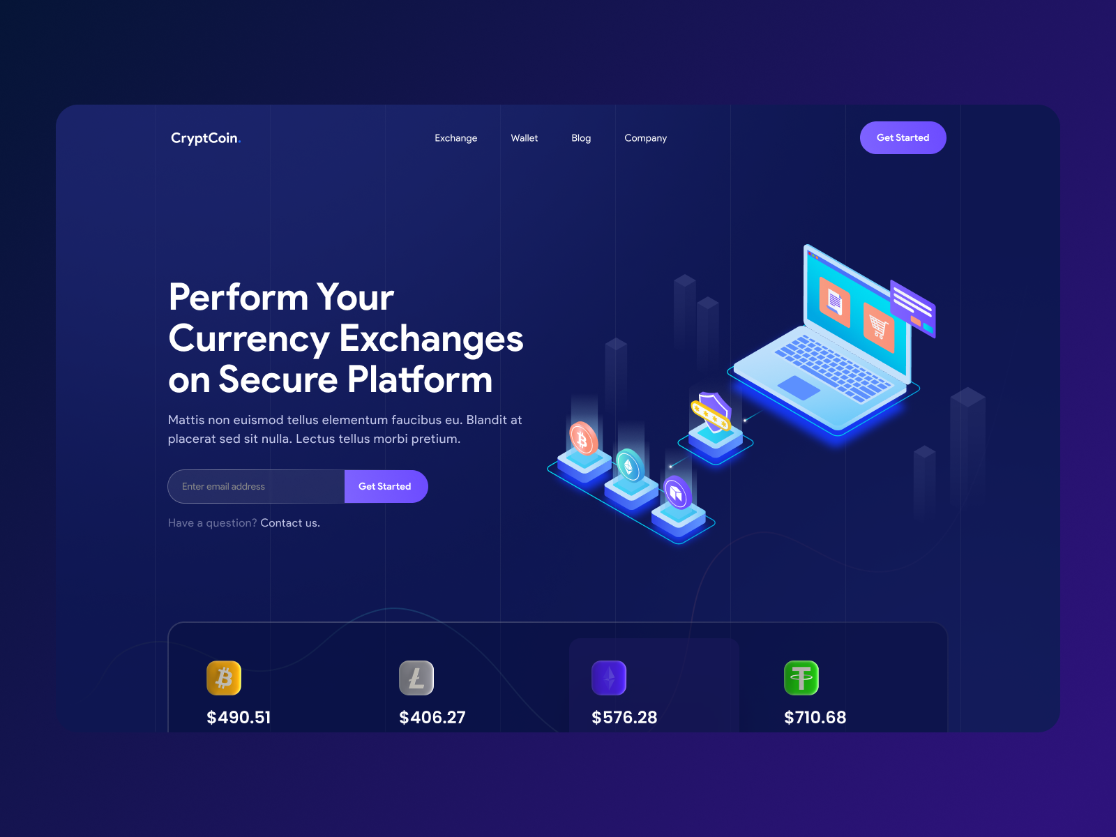 landing platform crypto