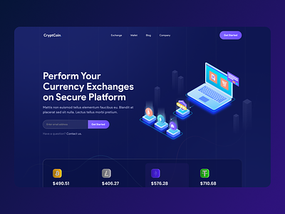 CyrptCoin - Crypto Currency Platform Landing Page