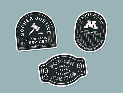 Student Legal Services Stickers branding design gavel illustration justice legal services lockup minnesota sticker stickers student type lockup typography university logo