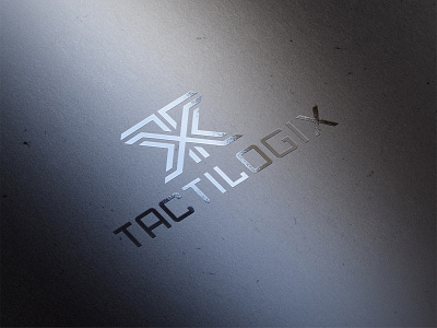 TactiLogix Logo angular arrow branding chevron design gear icon logic logo monogram strong t tactical tx typogaphy vector x