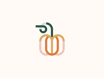 Pumpkin abstract autumn colorblocking curly design drawing fall gord illustration line logo pumpkin season vector vine