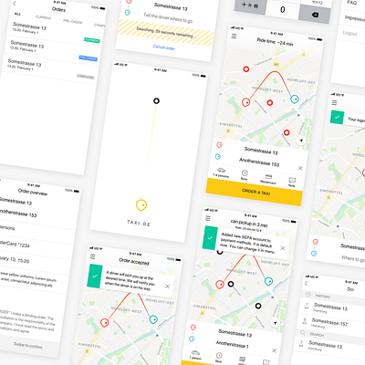 Taxi app application design illustration ios mobile taxi ui ux