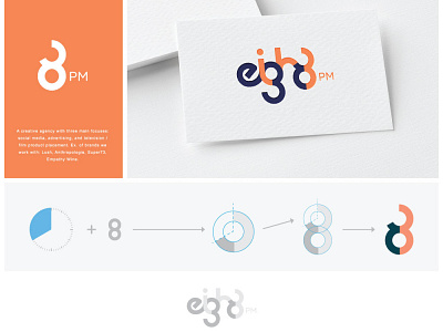 eight pm ( 8 PM ) 8 8pm brand clock design eight logo shot typography