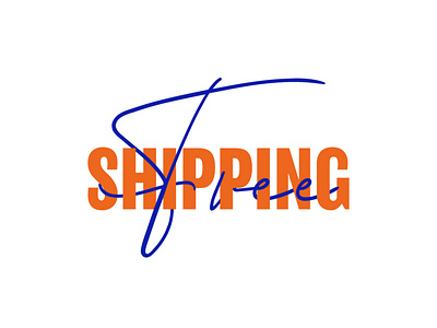 FREE SHIPPING  INTERLACED TYPOGRAPHY