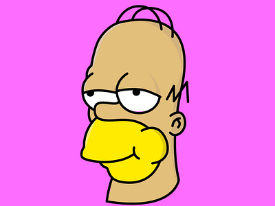 Homer Simpson Inverted Illustration