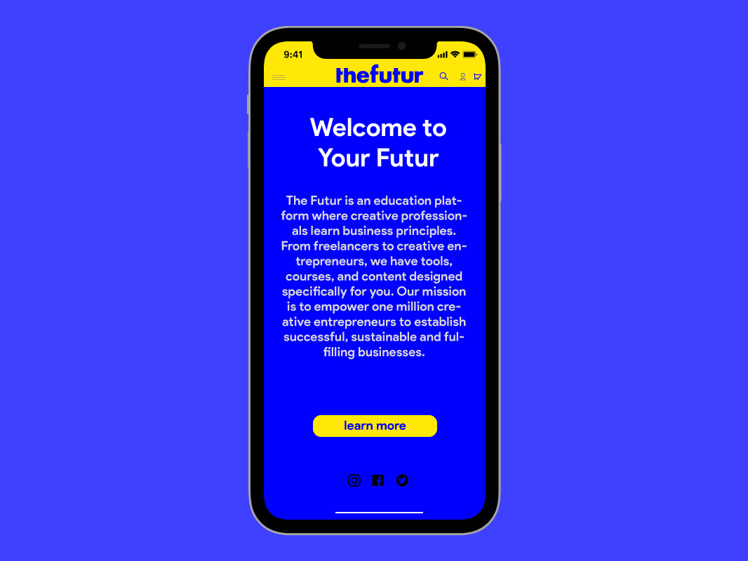 mobile app main screen design