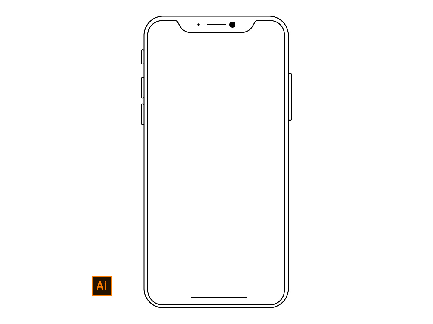 Iphone X Wireframe Design For Illustrator by Halfwave 