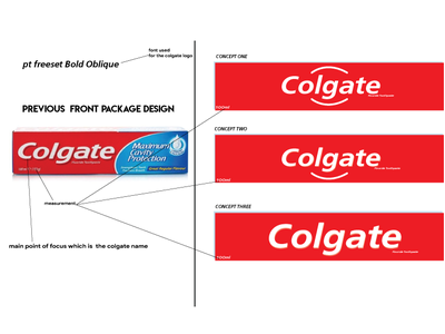 Colgate Package Design Concept Front Side adobe animation app design branding clean coin corporate identity design flat icon illustration illustrator lettering logo page product typography vector web website