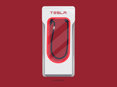 Tesla Charging Station adobe animation app app design branding design flat icon illustration illustrator logo page product tesla typography ui ux vector web website