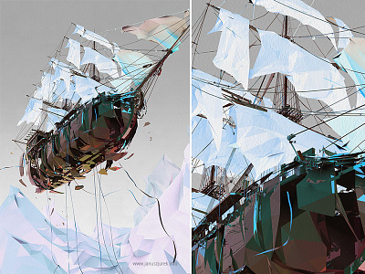 The Flying Dutch 3d draw generative illustration januszjurek lines procedural