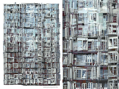 City 3d draw generative illustration januszjurek lines procedural