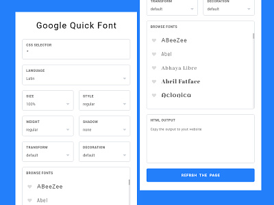 Google Quick Font app design app ui uidesign web