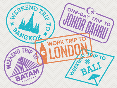 Passport Stamps bali bangkok batam insurance johor bahru london passport stamps travel trip