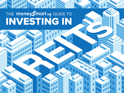 REITs Infographic blue buildings infographic invest isometric reits singapore
