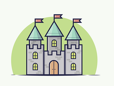 Castle - Flat Designs design digital digitalart graphicdesign graphics illustration illustrator inspired logodesigns vector vectorart