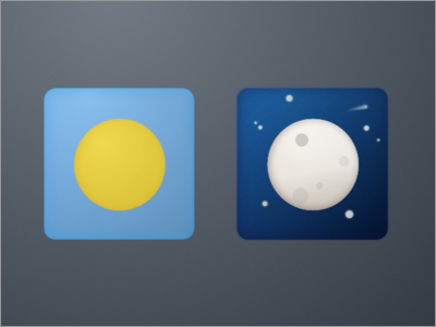 Night and Day Icons asteroid day gradient icons moon night orbit sketch space sun