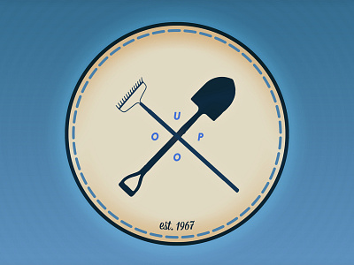 Trail Maintenance Badge badge bevel event poster graphic art icon logo maintenance outdoors patch poster rake shovel