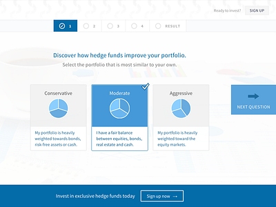 Onboarding Questionnaire active chart charts finance graphs onboarding options pie chart questionnaire quiz selection steps