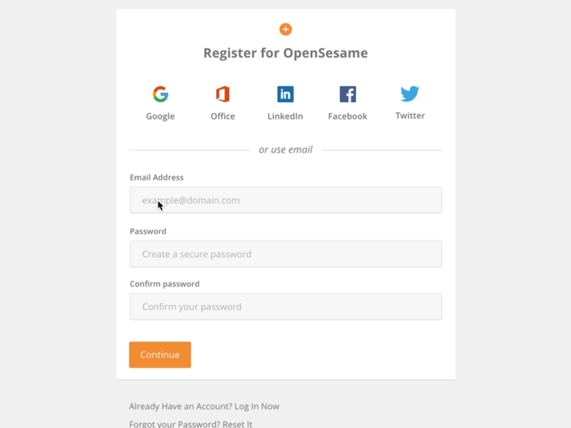 Registration Flow with Password Form Validation confirm field form form validation hint hints onboard onboarding password password strength password validation registration signup ux validate validation